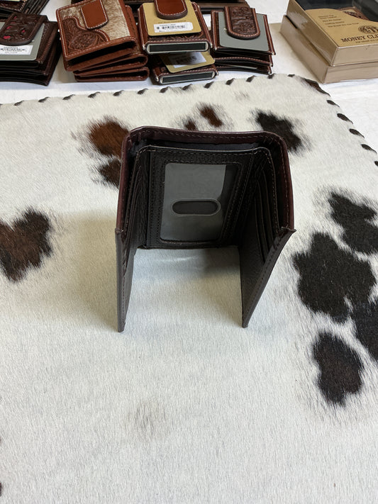 Trifold Wallet w/Ostrich Leather