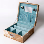 Hair-On Cowhide Western Lockable Jewelry Case