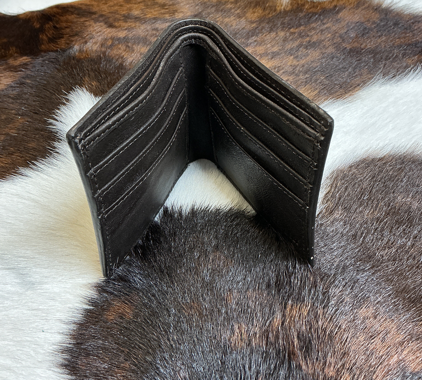 Bi-Fold Wallet w/Hand Painted Feathers