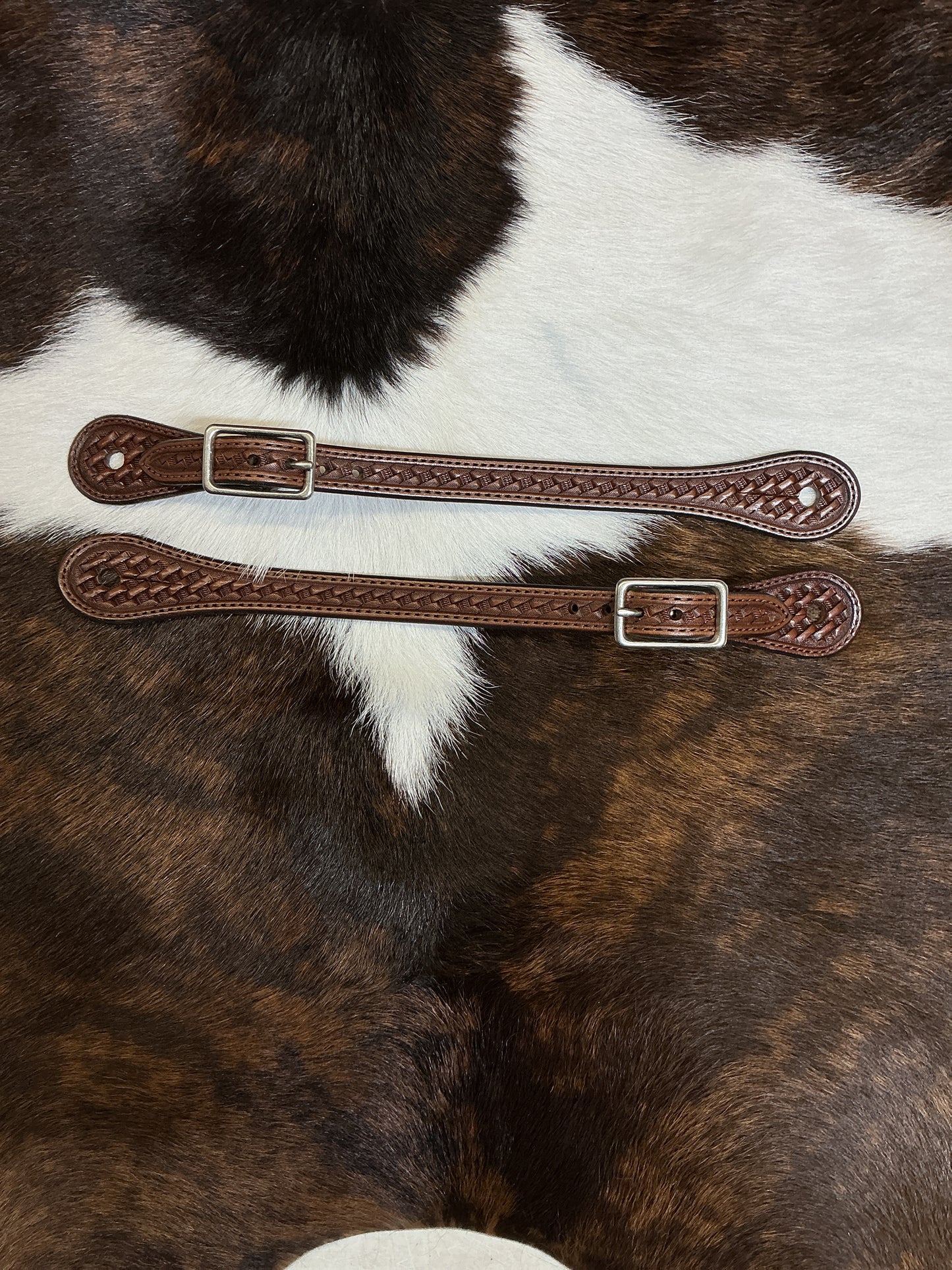 Men’s Narrow Basket Stamped Spur Straps