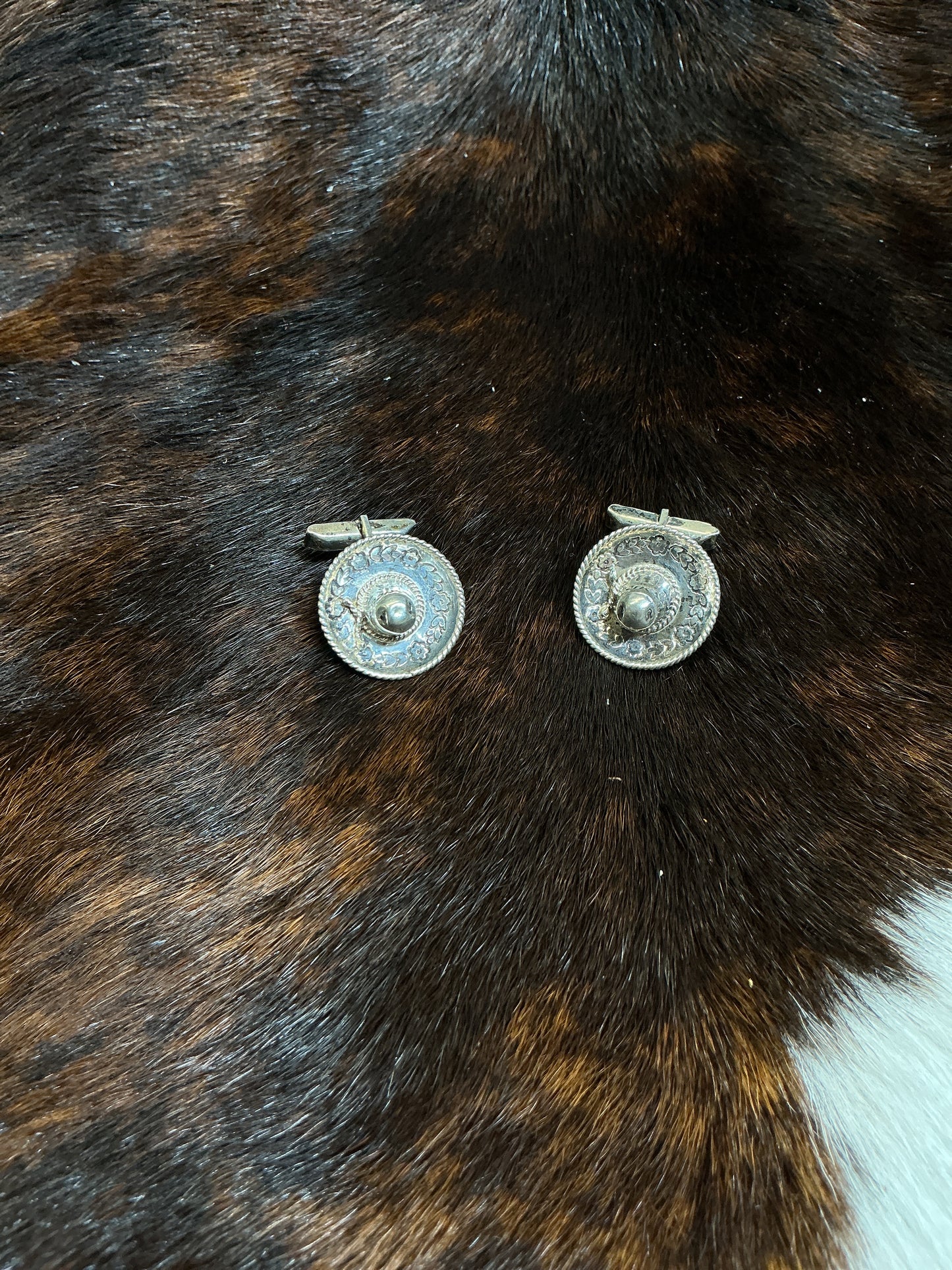 Sterling Silver Sombrero Cufflinks