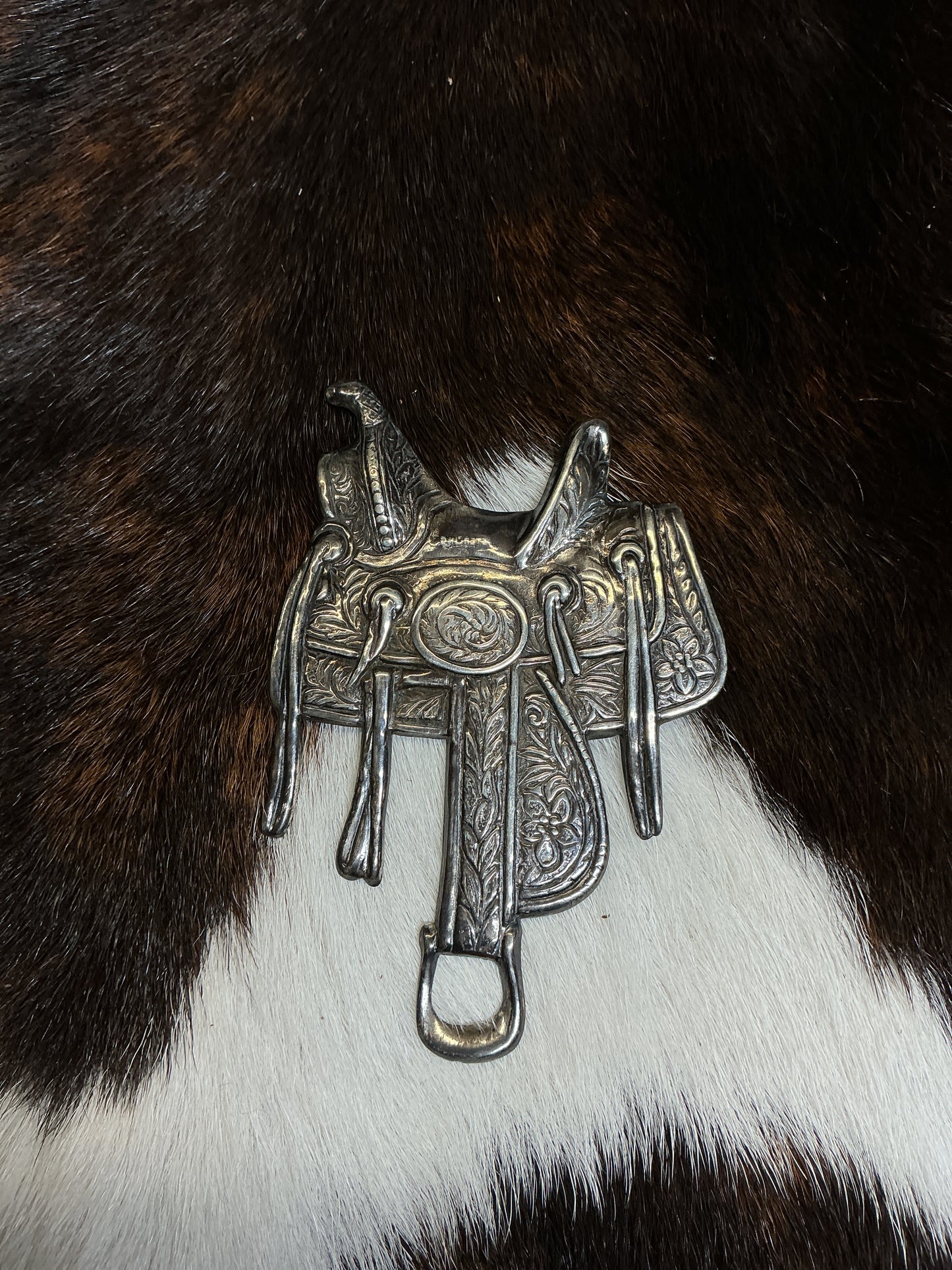 Vintage Sterling Silver Saddle Pin