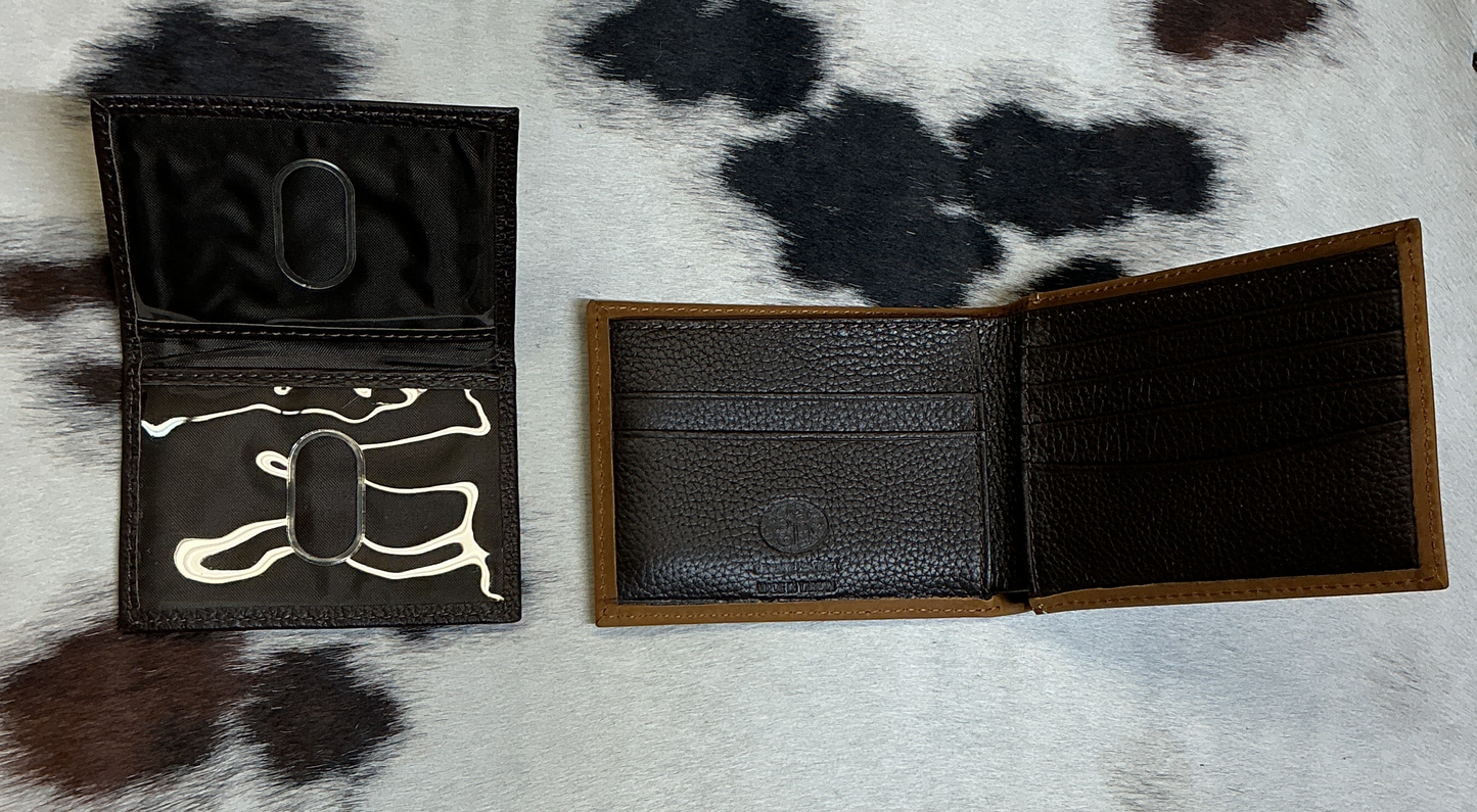 Bi-Fold Floral Carved Wallet