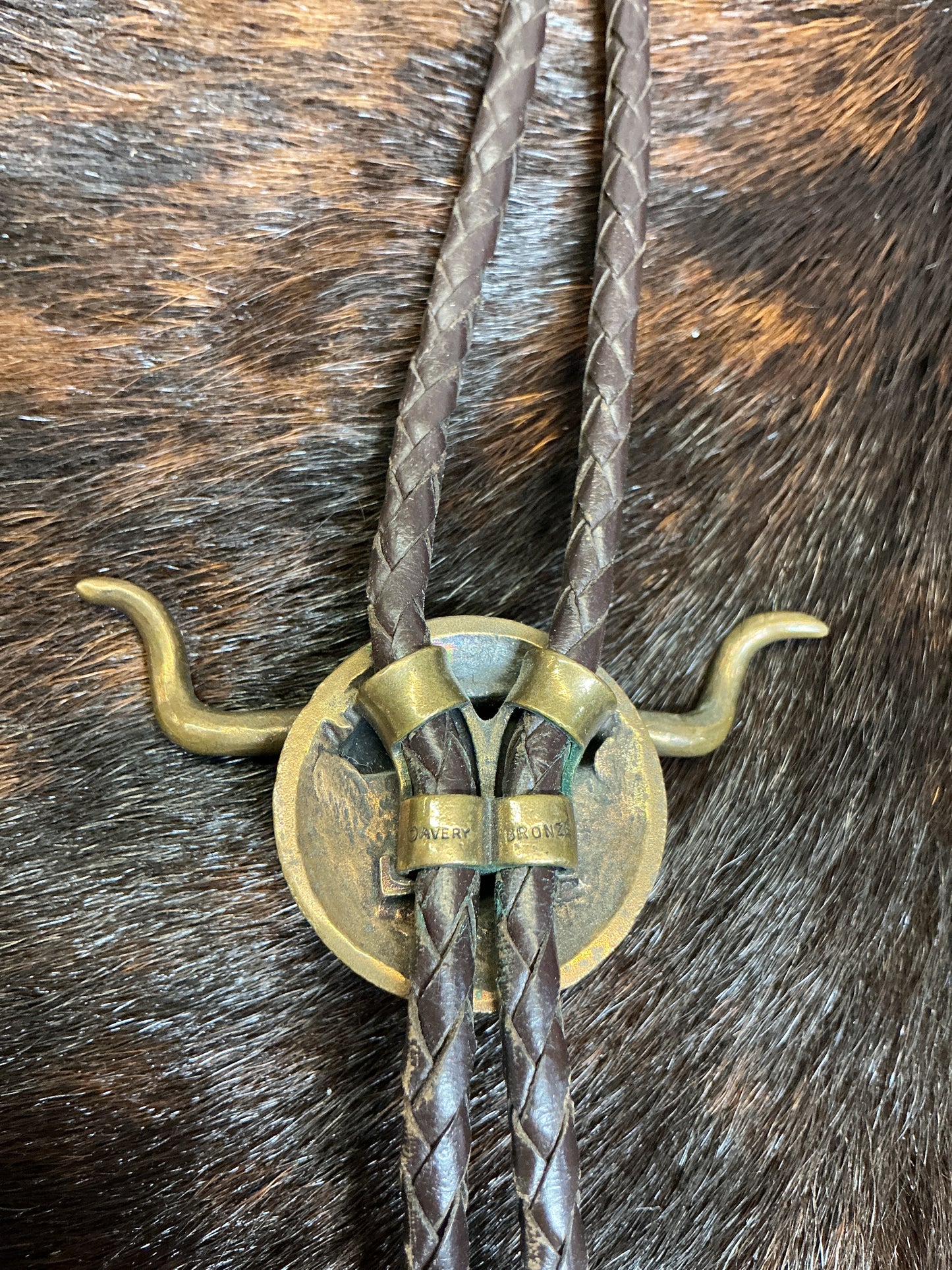 Vintage Bronze Longhorn Head Bolo Tie