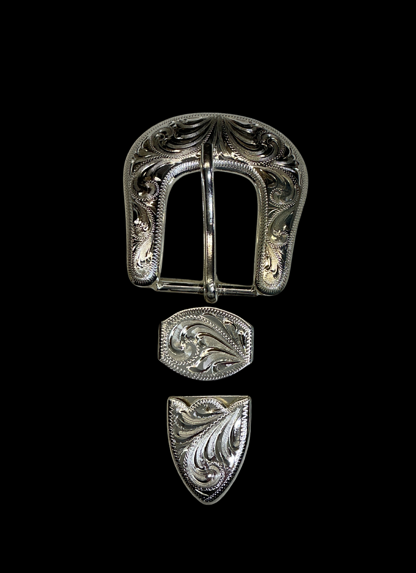 San Antonio 1" Belt Buckle Set - Silver Plate