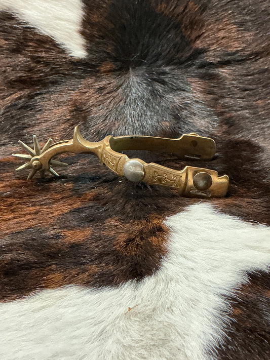 Vintage Brass Spur w/Silver Button