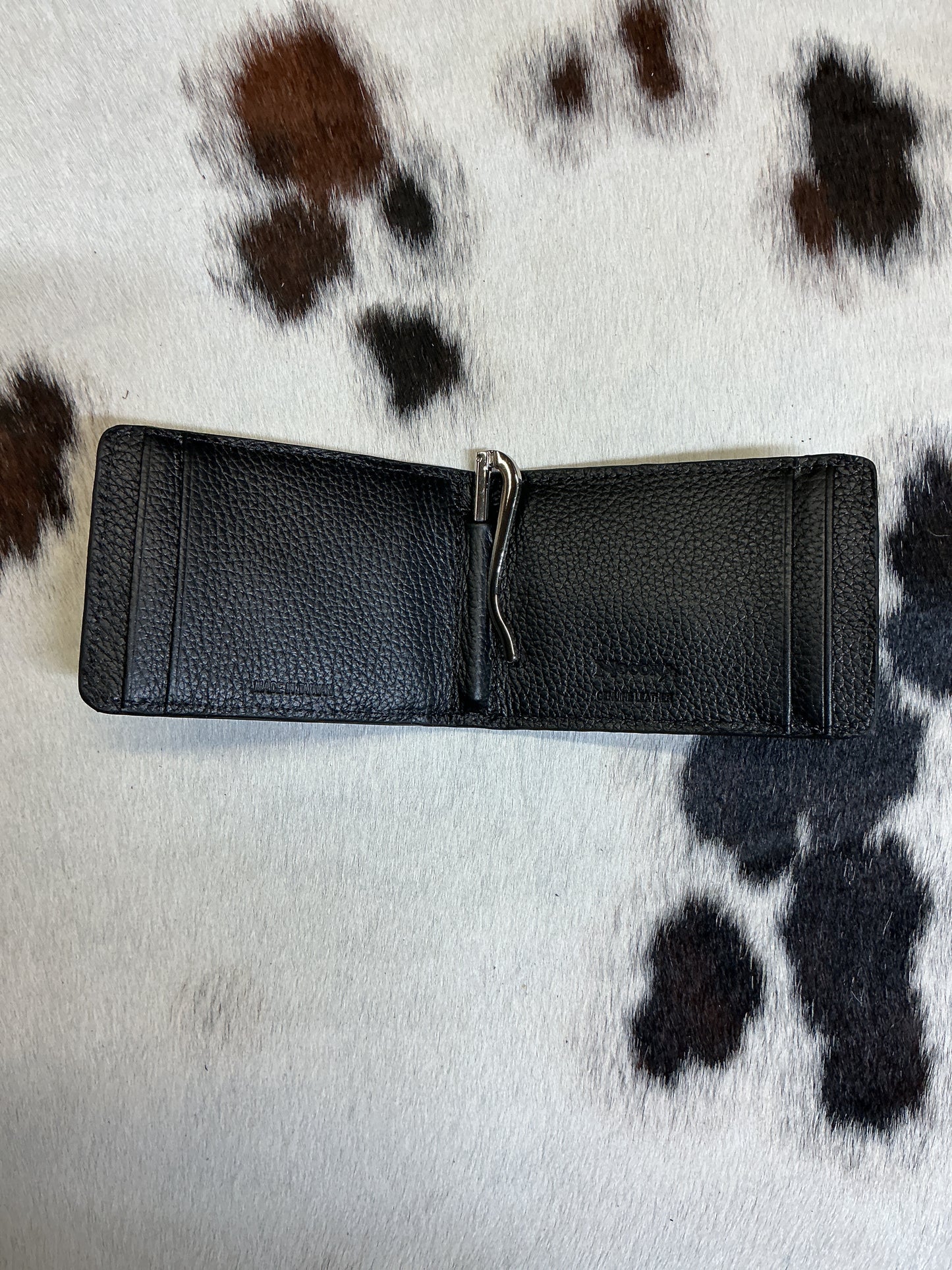 Black Leather Wallet w/Money Clip
