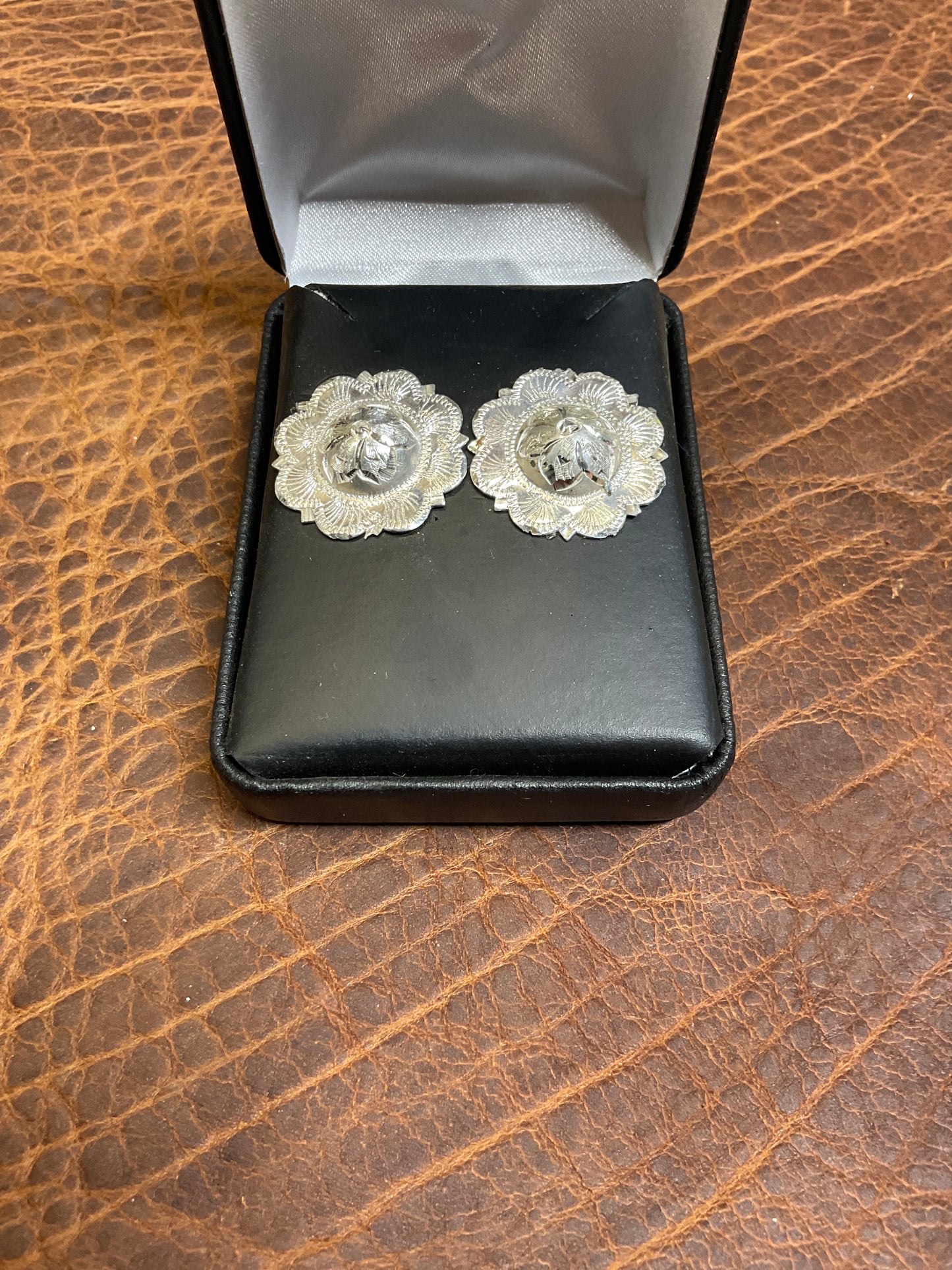 Sterling Silver Concho Earrings