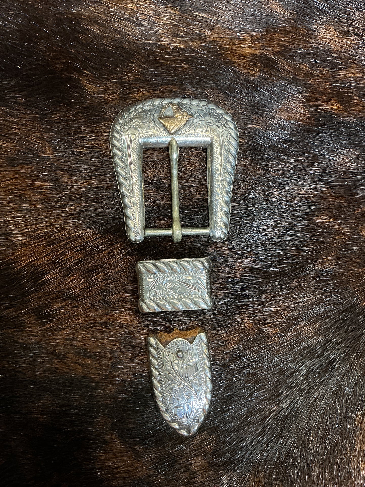 Vintage Sterling 1" Buckle Set