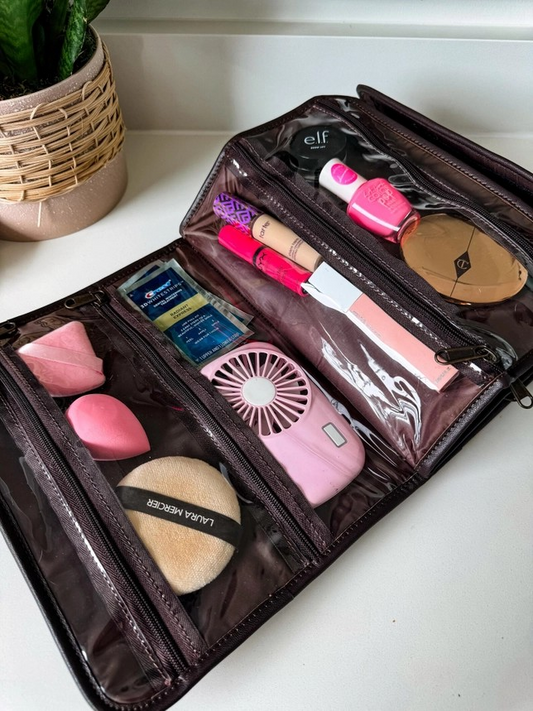 Tan/Brown Cowhide Foldable Travel Bag