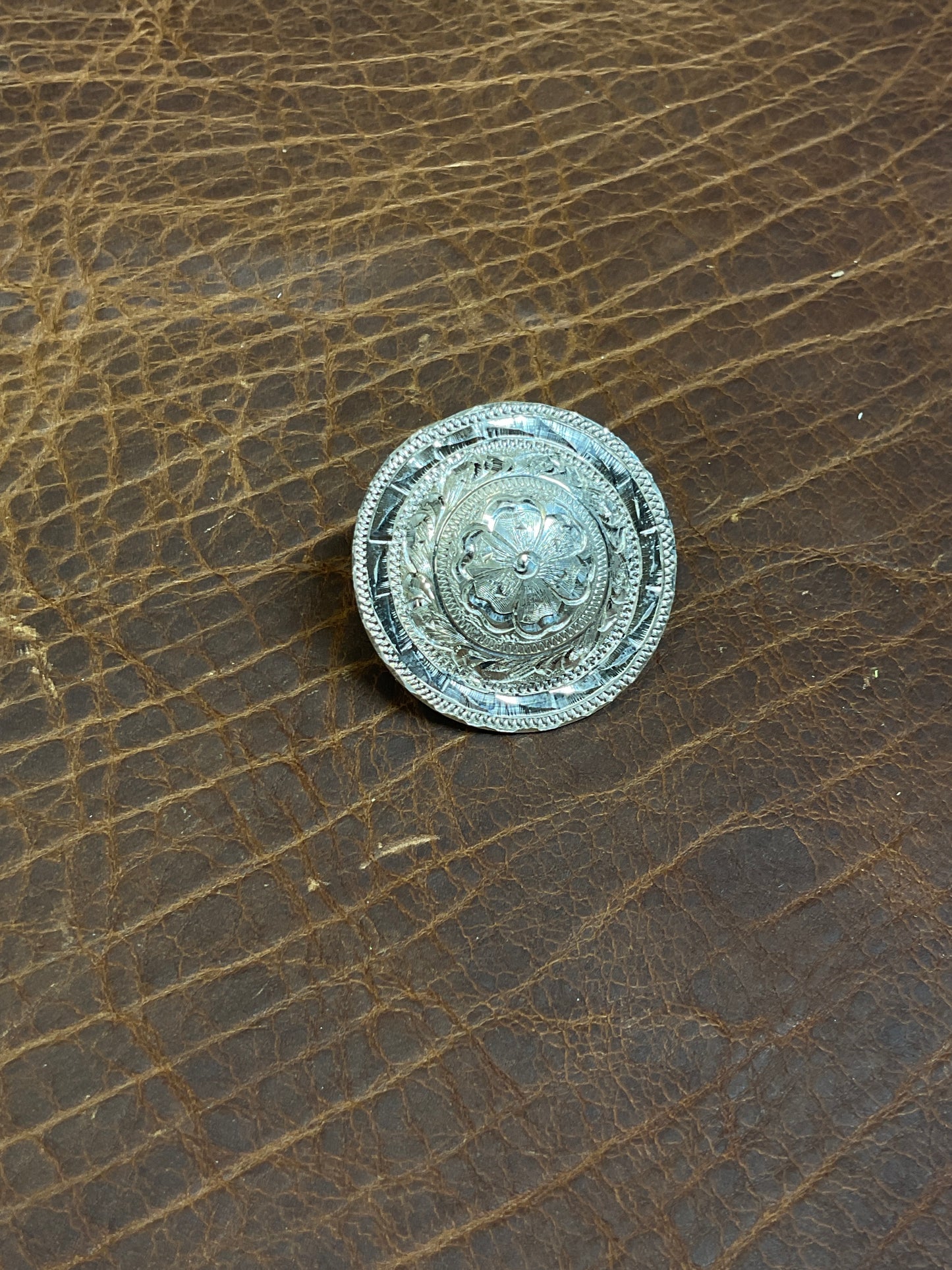 Sterling Silver Loopback Smooth Concho