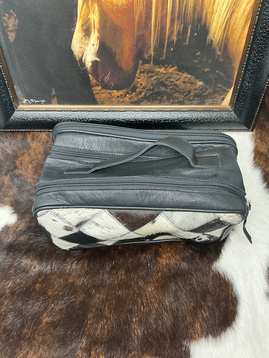 Cowhide Cosmetic Travel Bag