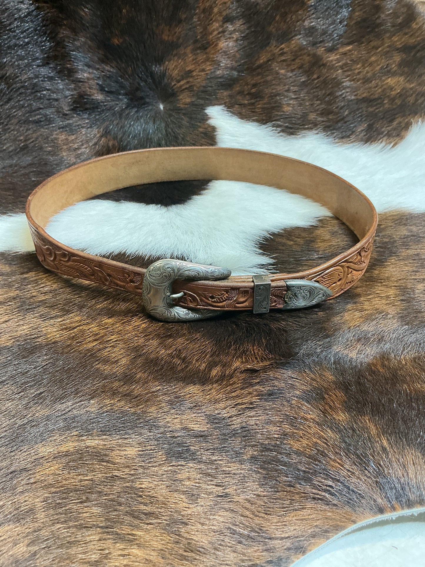 Vintage Hamley Floral Belt w/Sterling Silver