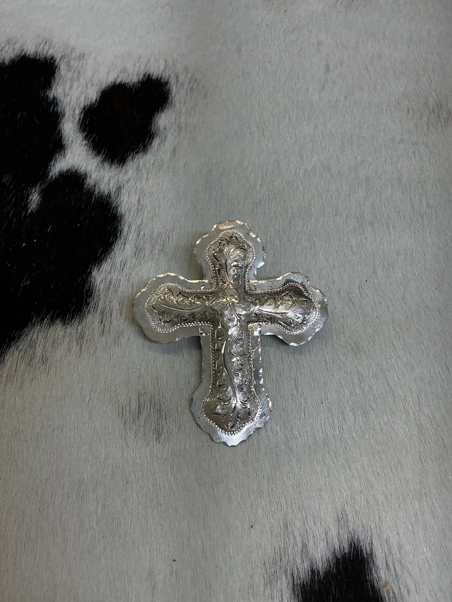 Sterling Silver Cross Barrette- 2 1/2" x 2 7/8"