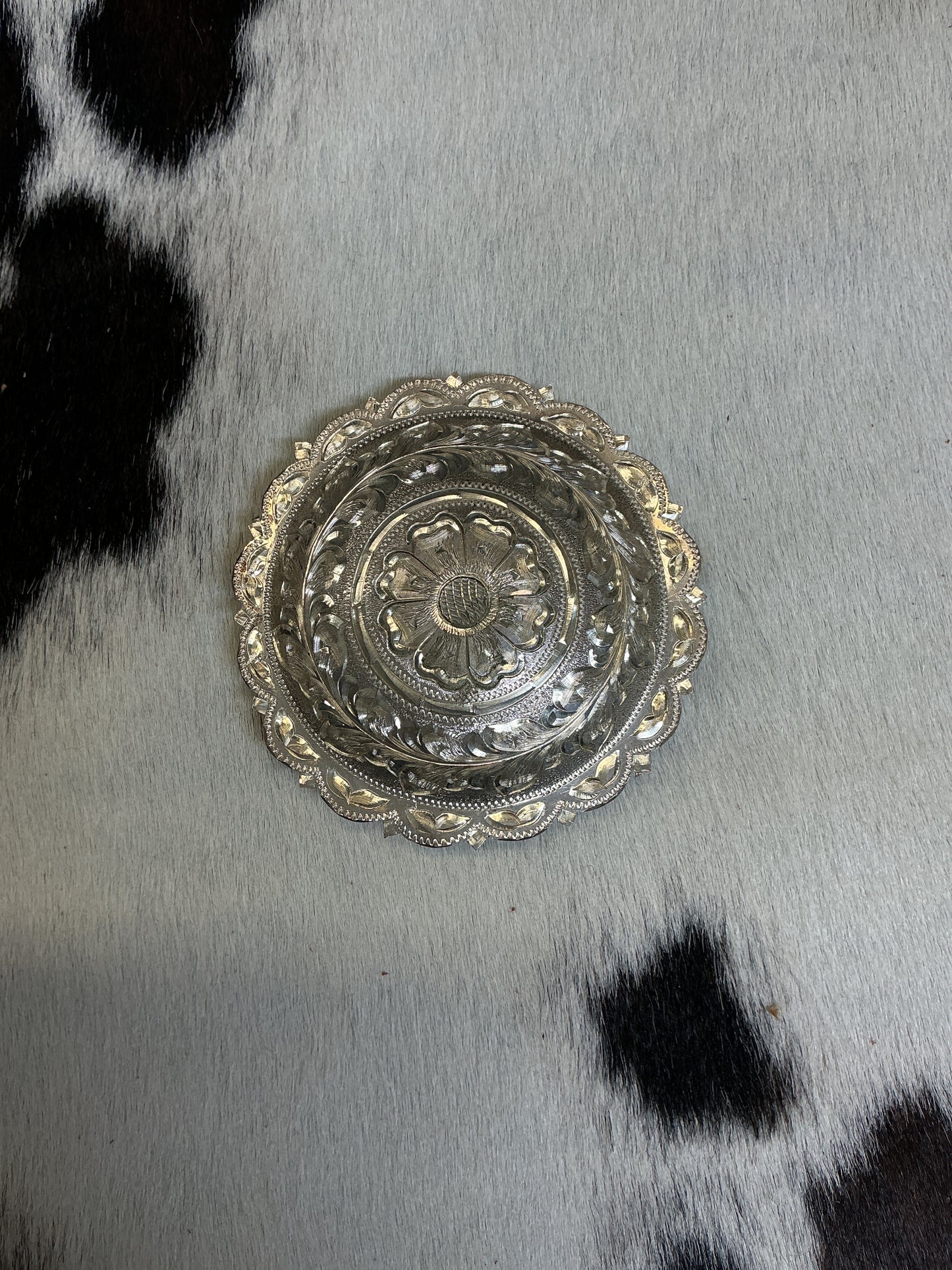Sterling Silver Concho Barrette- 3"
