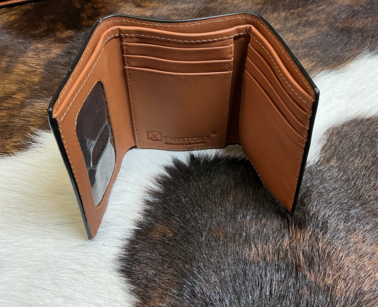 Tri-Fold Basket Stamped Wallet w/Tooling