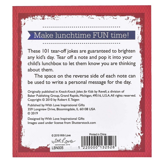 101 Lunch Box Note w/Knock-Knock Jokes for Kids