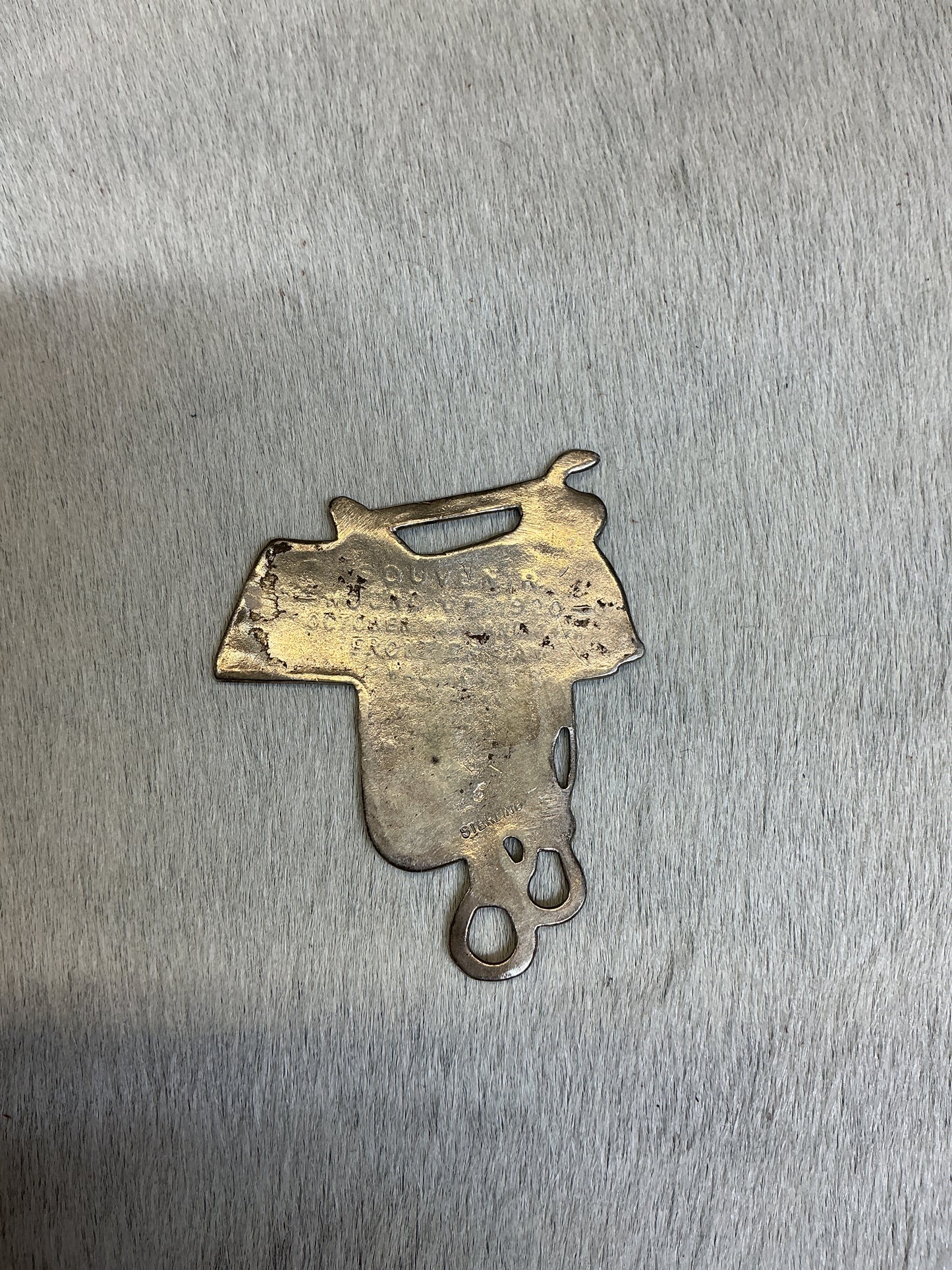 Vintage Sterling Saddle Fob