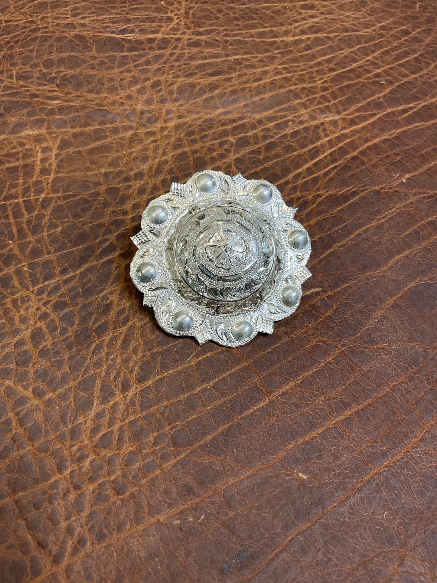 Sterling Silver Loopback Berry Concho