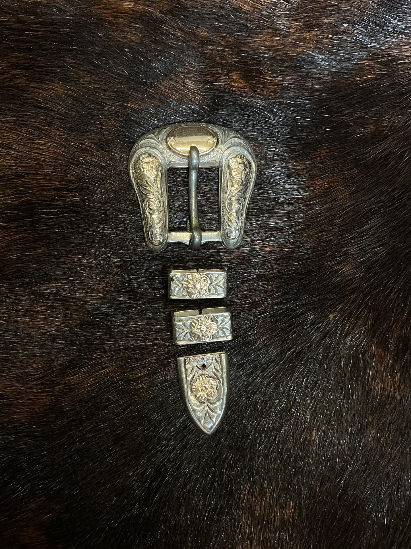 Vintage Sterling 1/2" Ranger Buckle Set