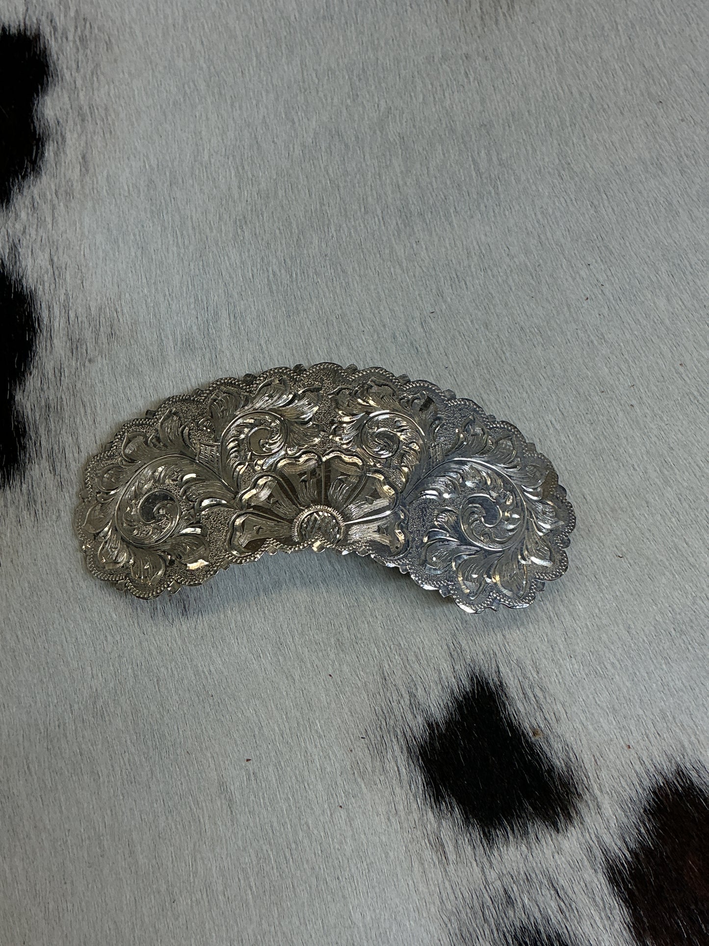 Sterling Silver Sunflower Barrette- 4 1/4" x 1 3/4"