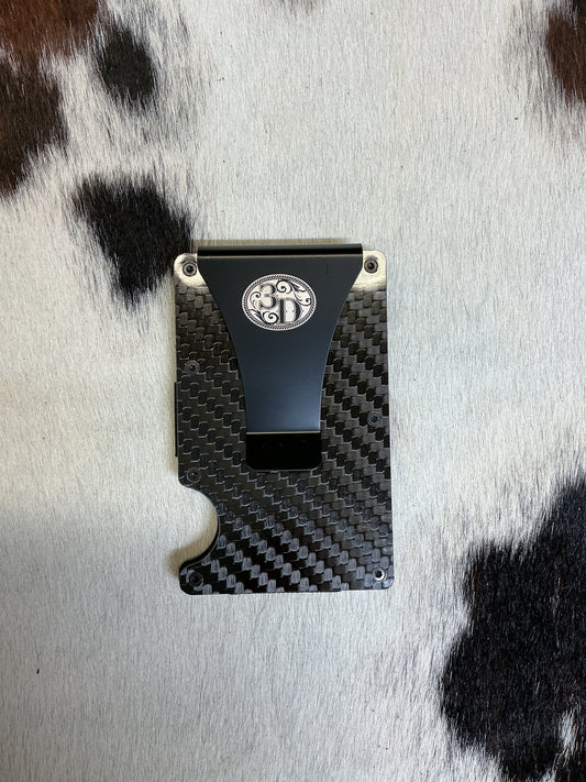 Carbon Fiber Smart Wallet w/Scroll Engraving