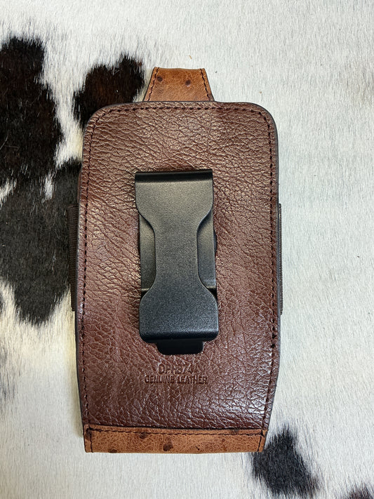 Ostrich Leather Cell Phone Case