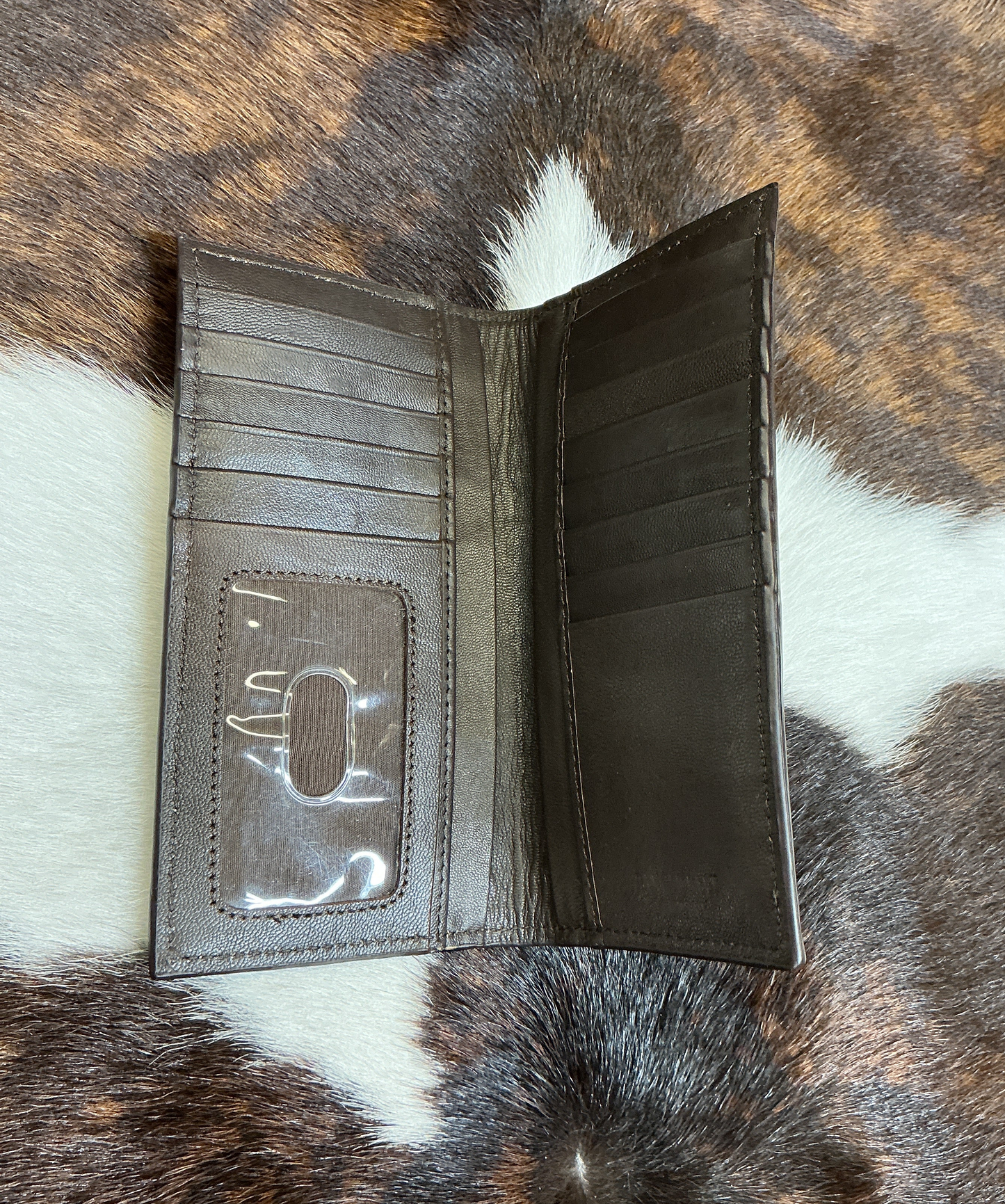 Basket Stamped Wallet w/Earth Tone Embroidery