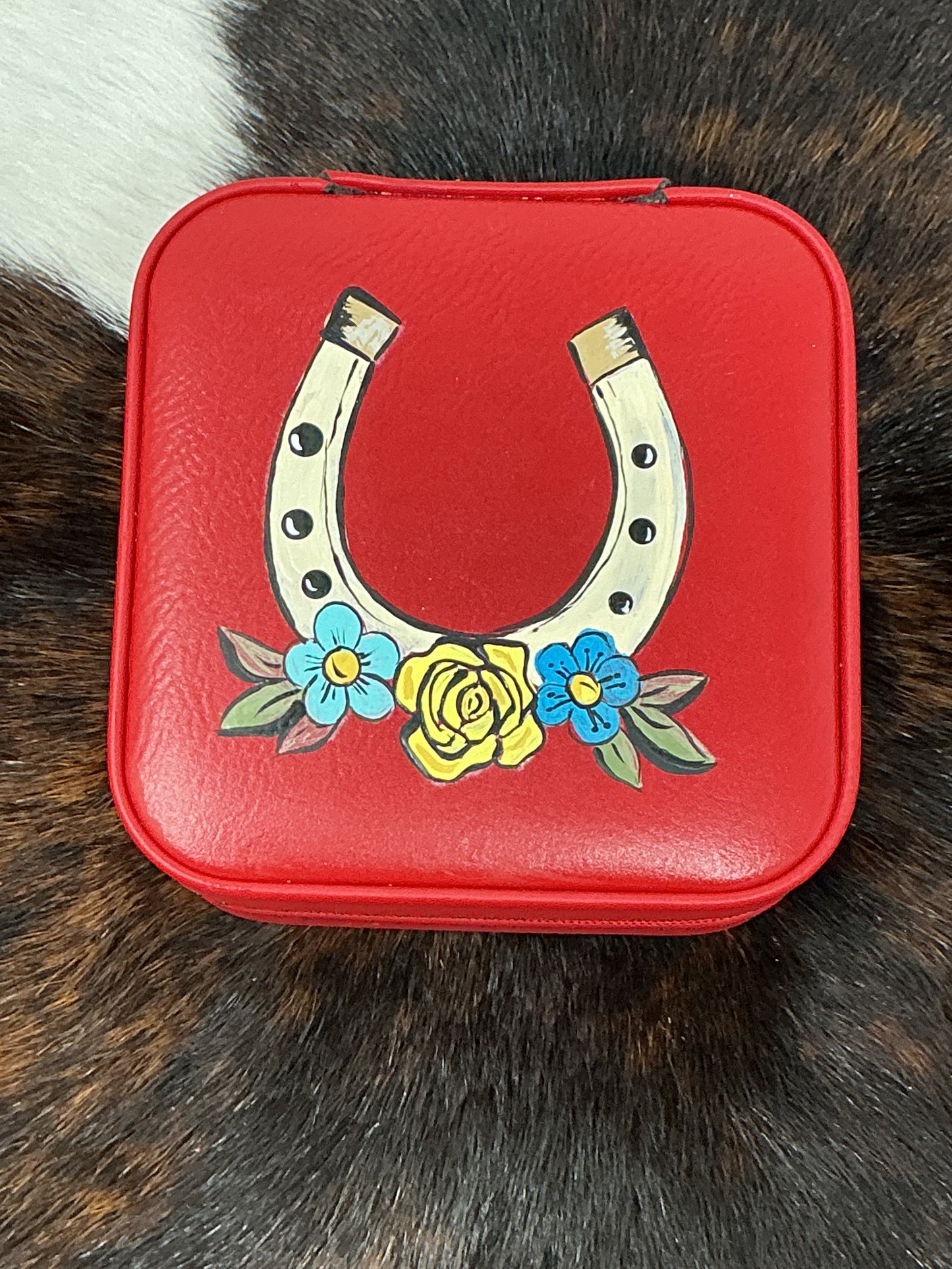 Hand Painted Jewelry Case Small Square