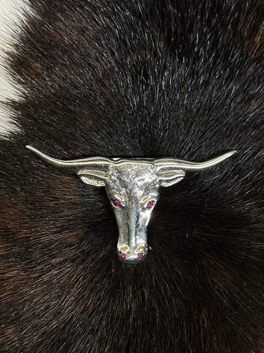 Vintage Sterling Scarf Slide w/Rubies