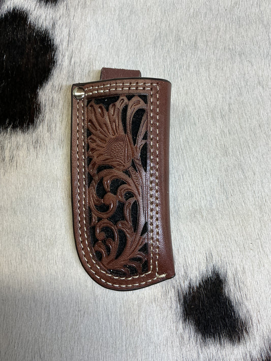 Floral Carved Leather Knife Sheath