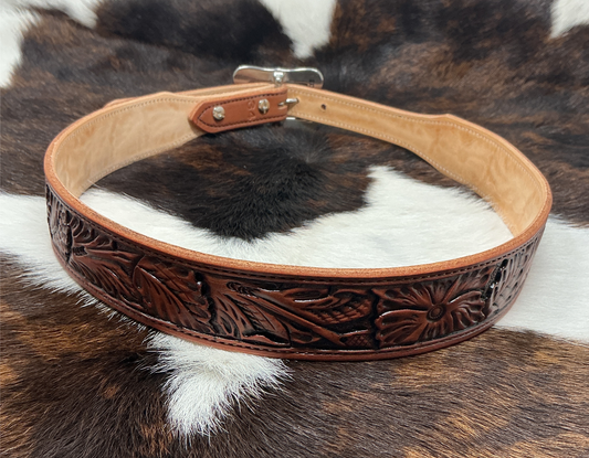 Heritage Ranch Floral Belt w/Tapered 1" Ends