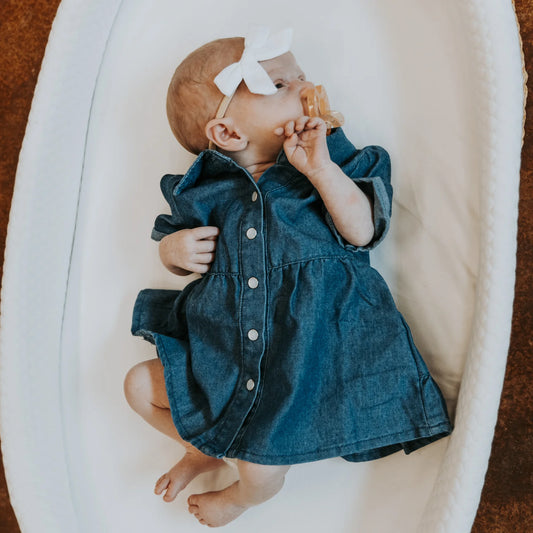 Dark Denim Pearl Snap Dress