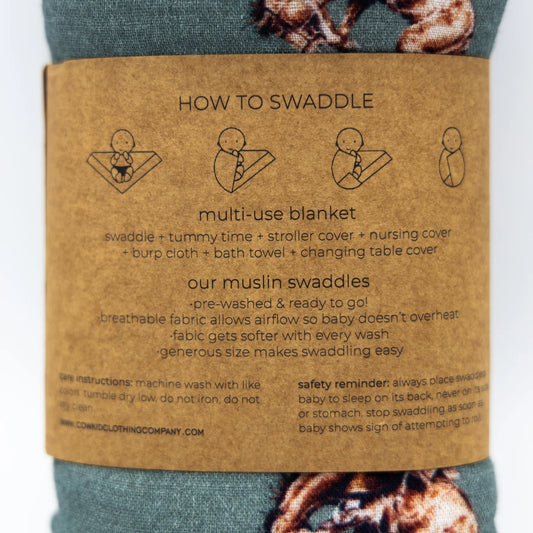 Teal Bronc Swaddle