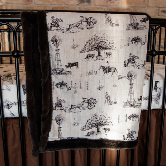 Heaven on Earth Bamboo Muslin/Minky Blanket