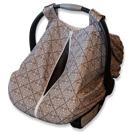 Diamond Floral Muslin Car Seat Cover