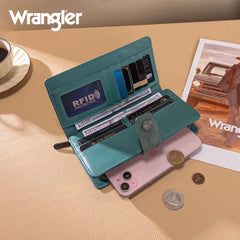 Wrangler Western Floral Tooled RFID Wallet