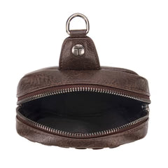 Trinity Ranch Genuine Hair-On Cowhide Tooled Sling Bag