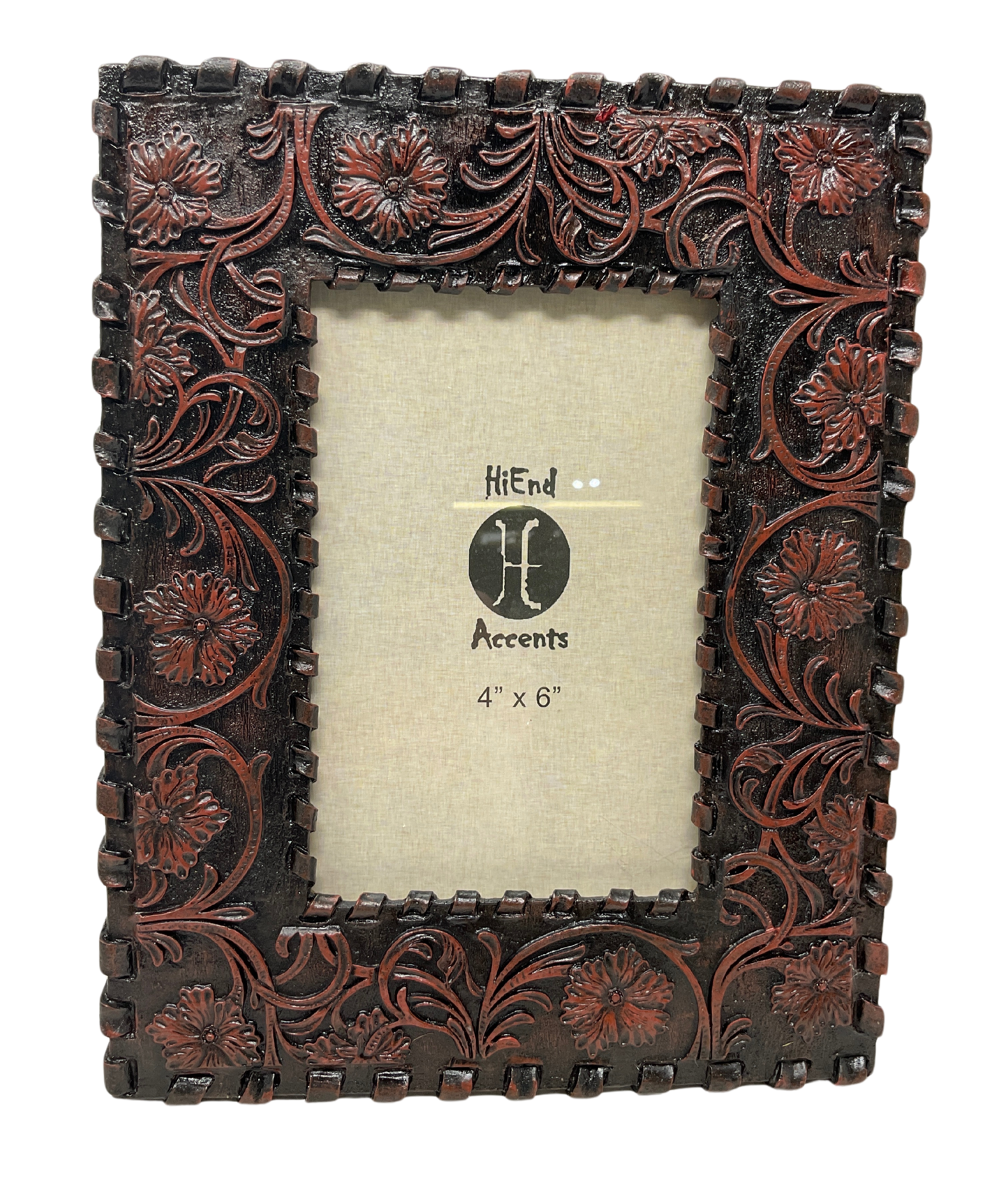 Laced Edge Tooled Faux Leather Frame