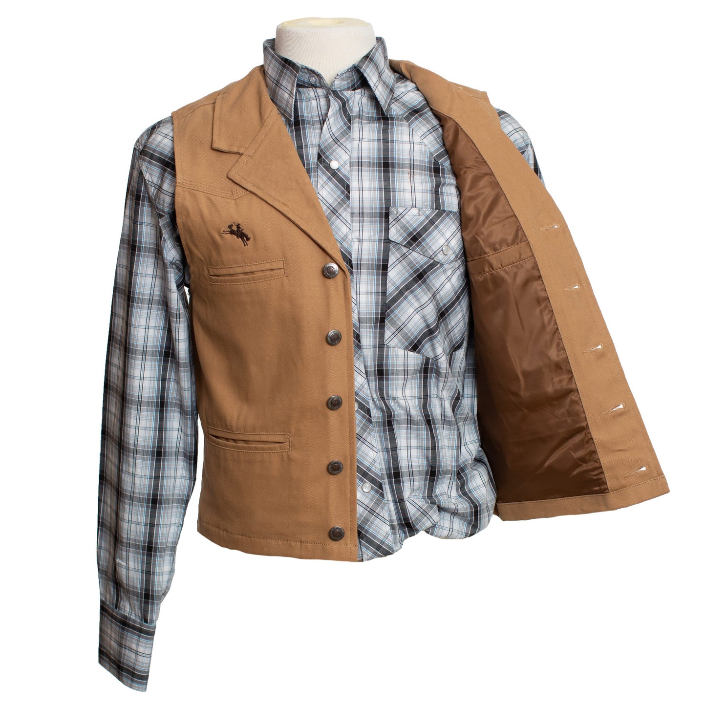 Men's Tan Bronco Canvas Vest