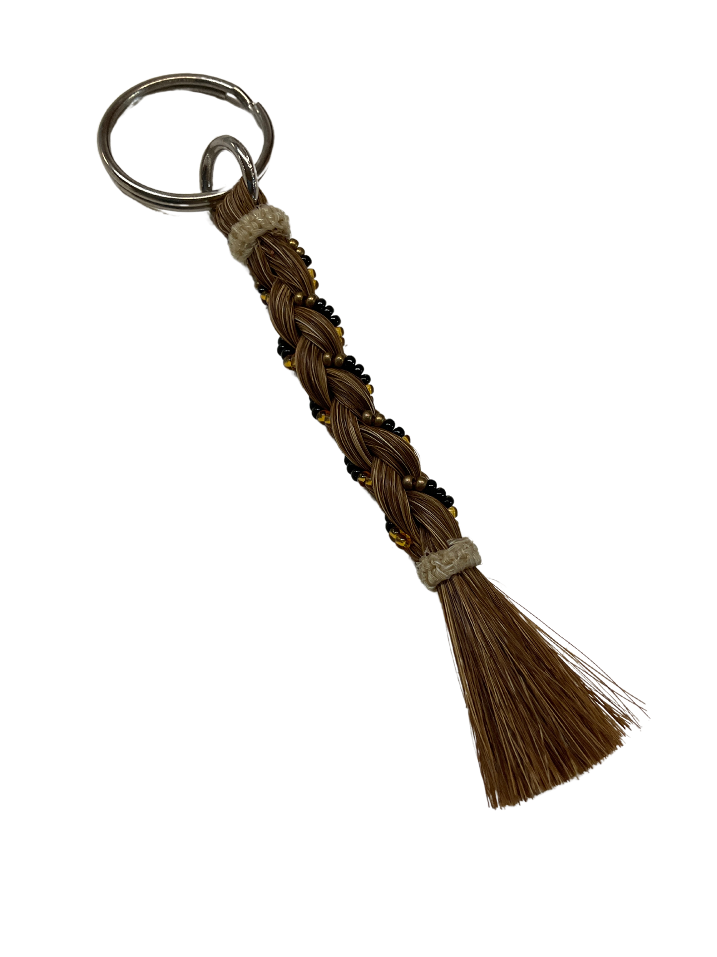 Braided Horse Hair w/Beads Keychain