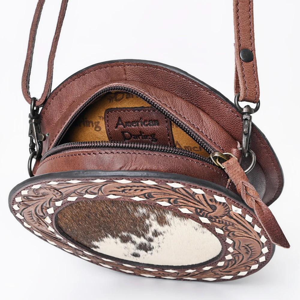 Canteen Hair On Tooled Leather Purse