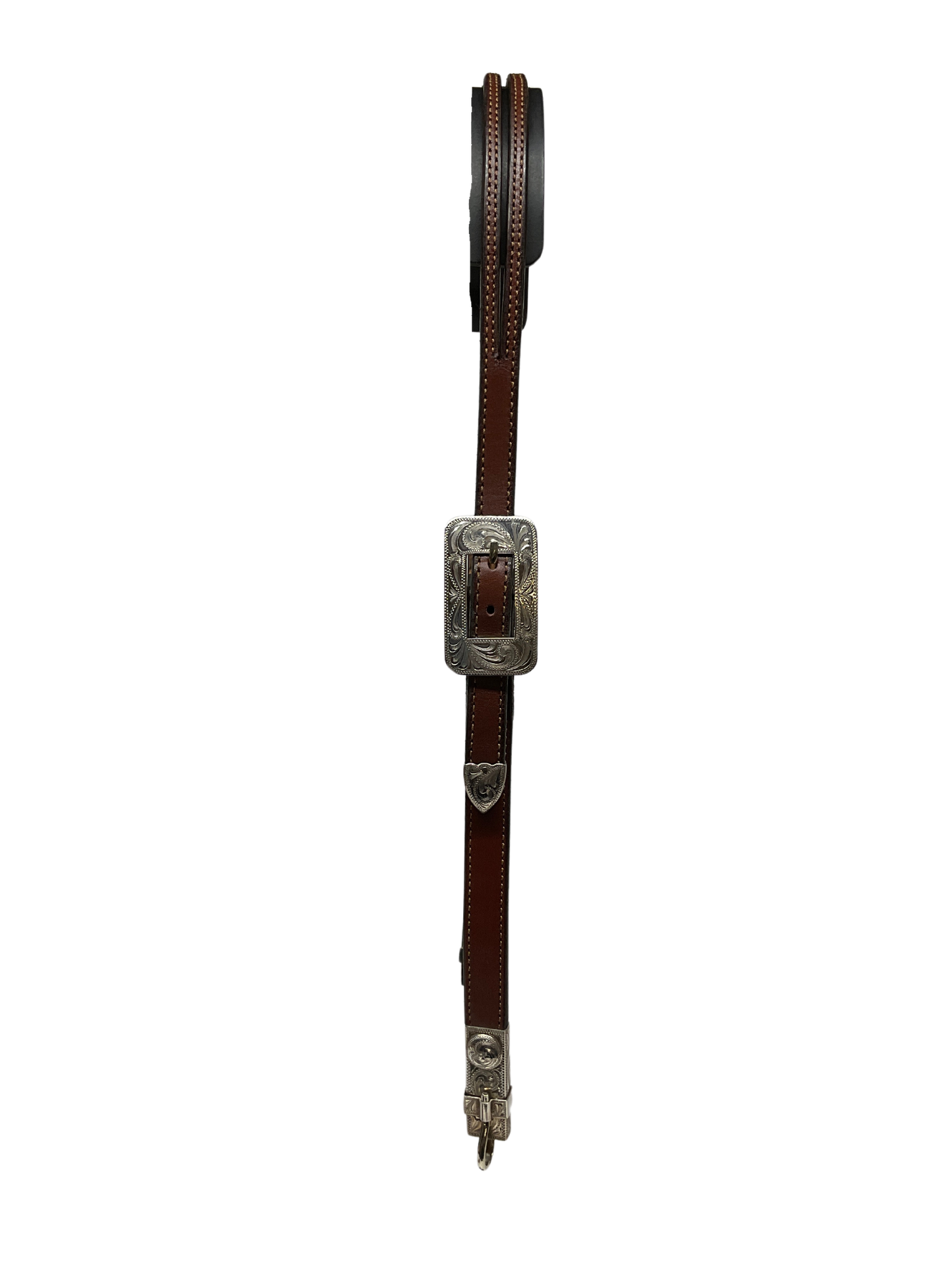 5/8" Split Ear Headstall Hansen Smooth Rectangle Buckle w/bit hangers