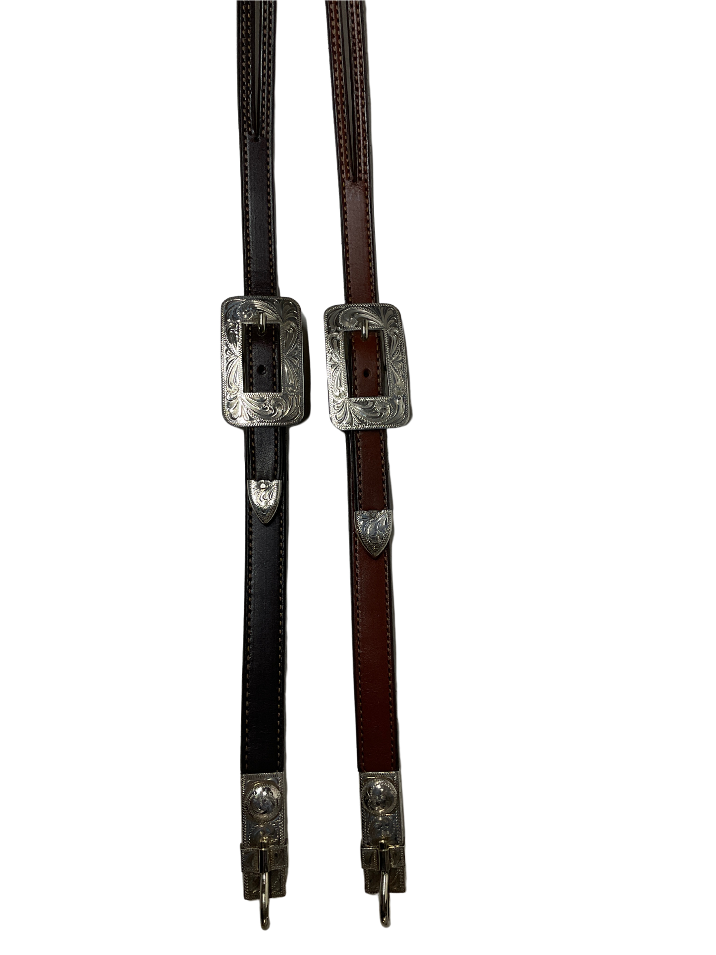5/8" Split Ear Headstall Hansen Smooth Rectangle Buckle w/bit hangers