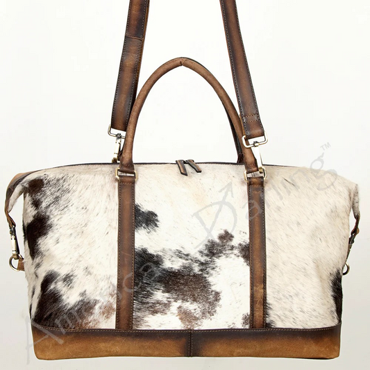 Hair On Cowhide & Leather Duffel Bag