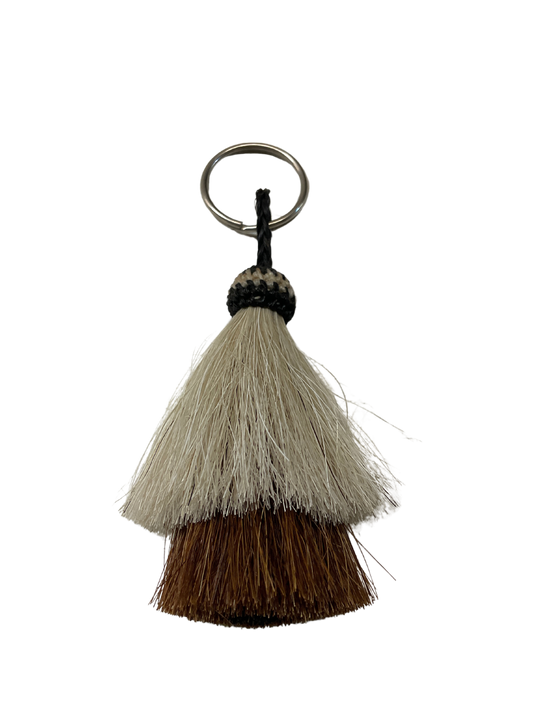 Single Tassel Double Tier Horsehair Keychain