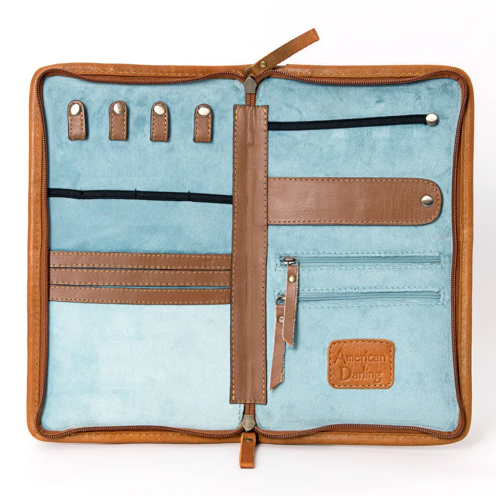 Cowhide & Floral Carved Jewelry Case 1