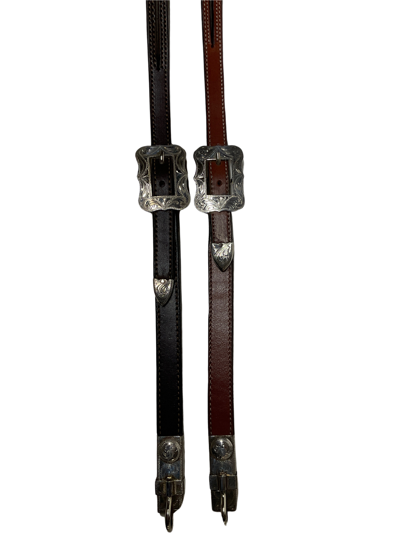 5/8" Split Ear Headstall Hansen Scallop Rectangle Buckle w/bit hangers