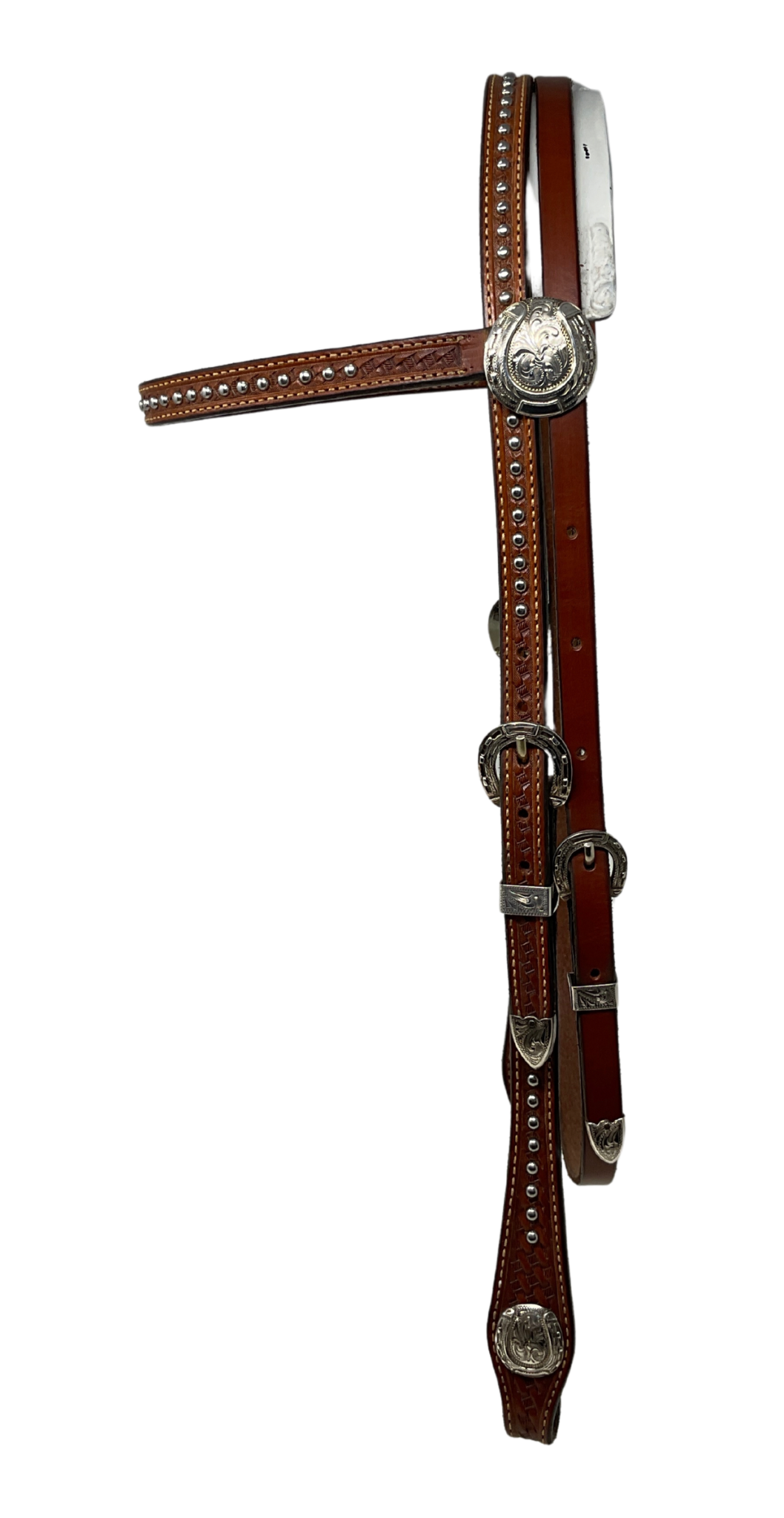 Browband Crazy Basket Horseshoe Buckles, Conchos and Dots