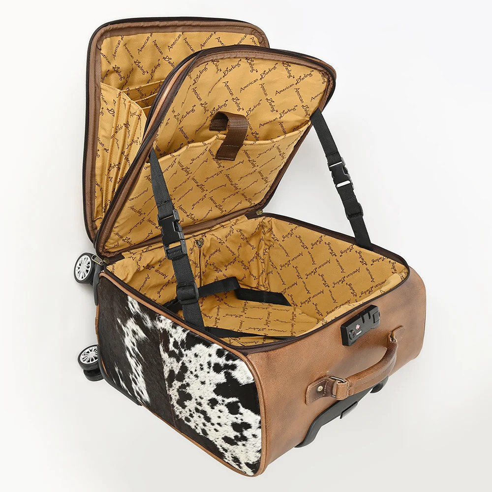 Wheeled Luggage w/Cowhide